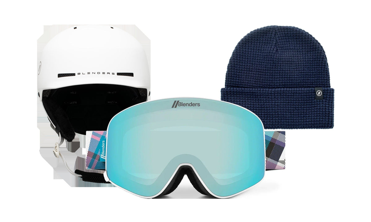 Aura | Blue/Pink Plaid - Chip MIPS White - Navy Beanie
